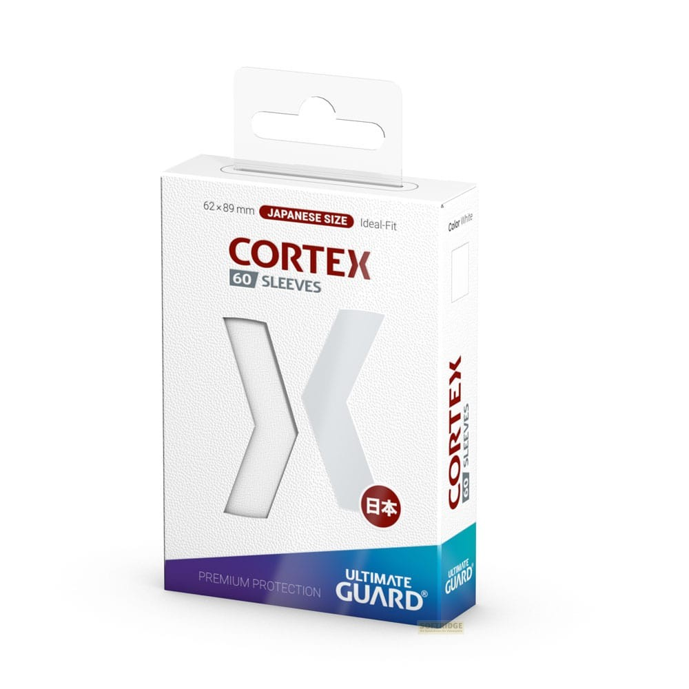Une boîte blanche de protège-cartes Cortex X, 60 pièces, taille japonaise, Ultimate Guard.