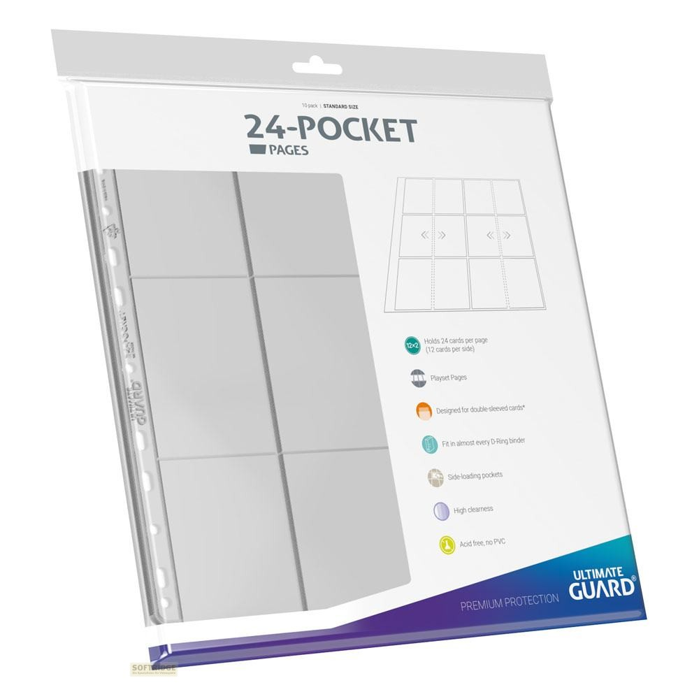 Paquet de protège-cartes à 24 poches Ultimate Guard avec icônes.