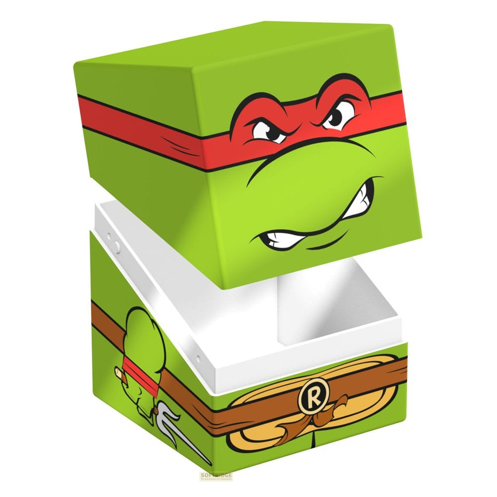 Boîte de rangement verte Teenage Mutant Ninja Turtles avec Raphael et masque rouge.