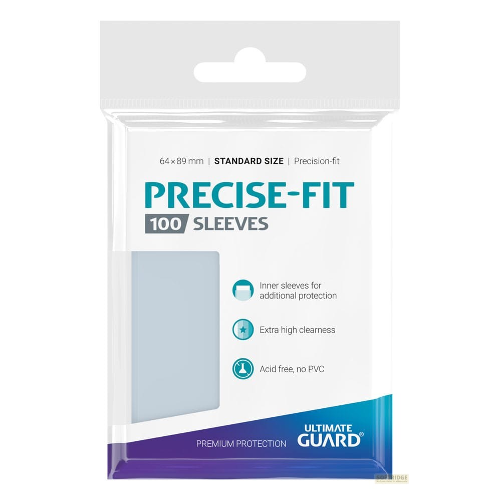 Paquet de 100 protège-cartes Ultimate Guard Precise-Fit de taille standard.