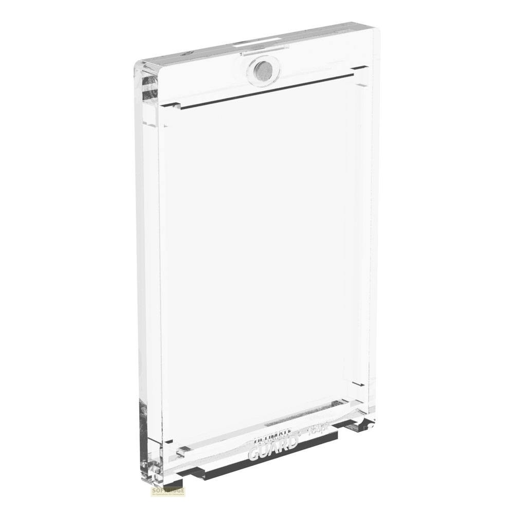 Un porte-carte à collectionner en acrylique transparent avec une fermeture magnétique.