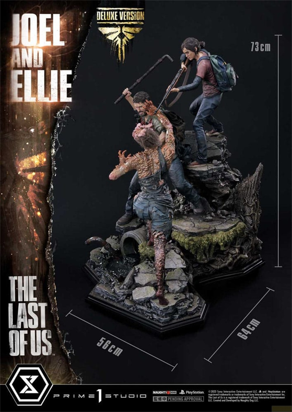 Detaillierte Actionfigur von Joel und Ellie aus The Last of Us kämpfen gegen einen Clicker.