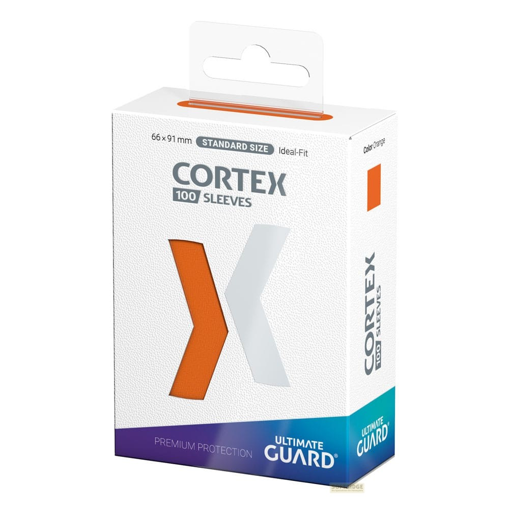 Boîte blanche et orange de protège-cartes Ultimate Guard Cortex.