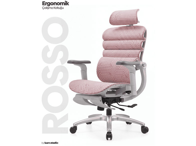 KARR OFFICE Rosso Ergonomik Çalışma Koltuğu Pembe