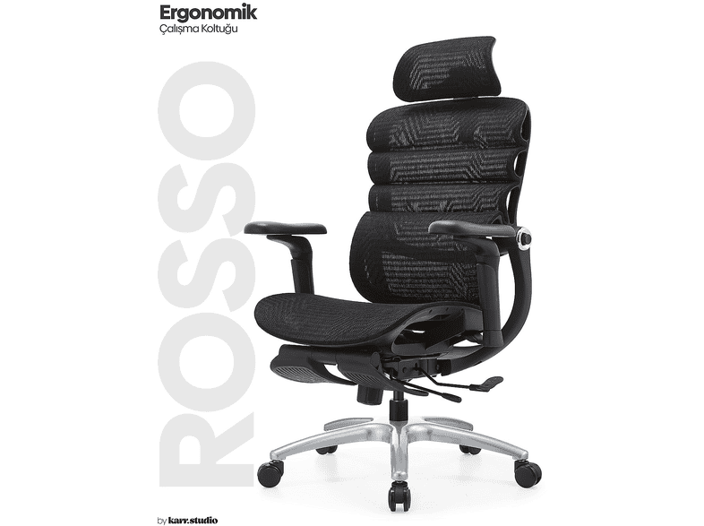 KARR OFFICE Rosso Ergonomik Çalışma Koltuğu Siyah Fiyat & Özellik