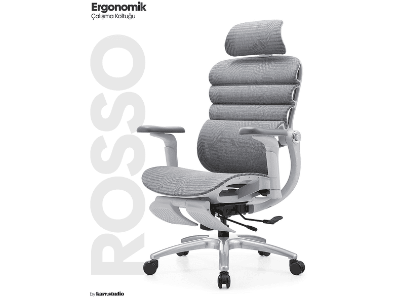 KARR OFFICE Rosso Ergonomik Çalışma Koltuğu Gri Fiyat & Özellik