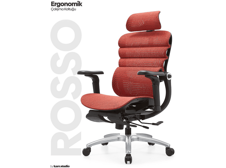 KARR OFFICE Rosso Ergonomik Çalışma Koltuğu Kırmızı