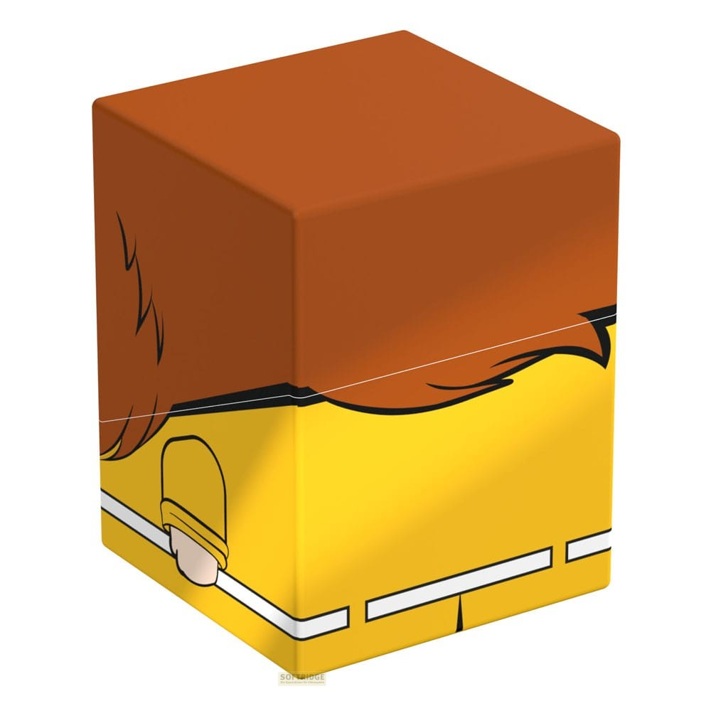Cube représentant un personnage aux cheveux bruns, pull jaune et ceinture blanche.