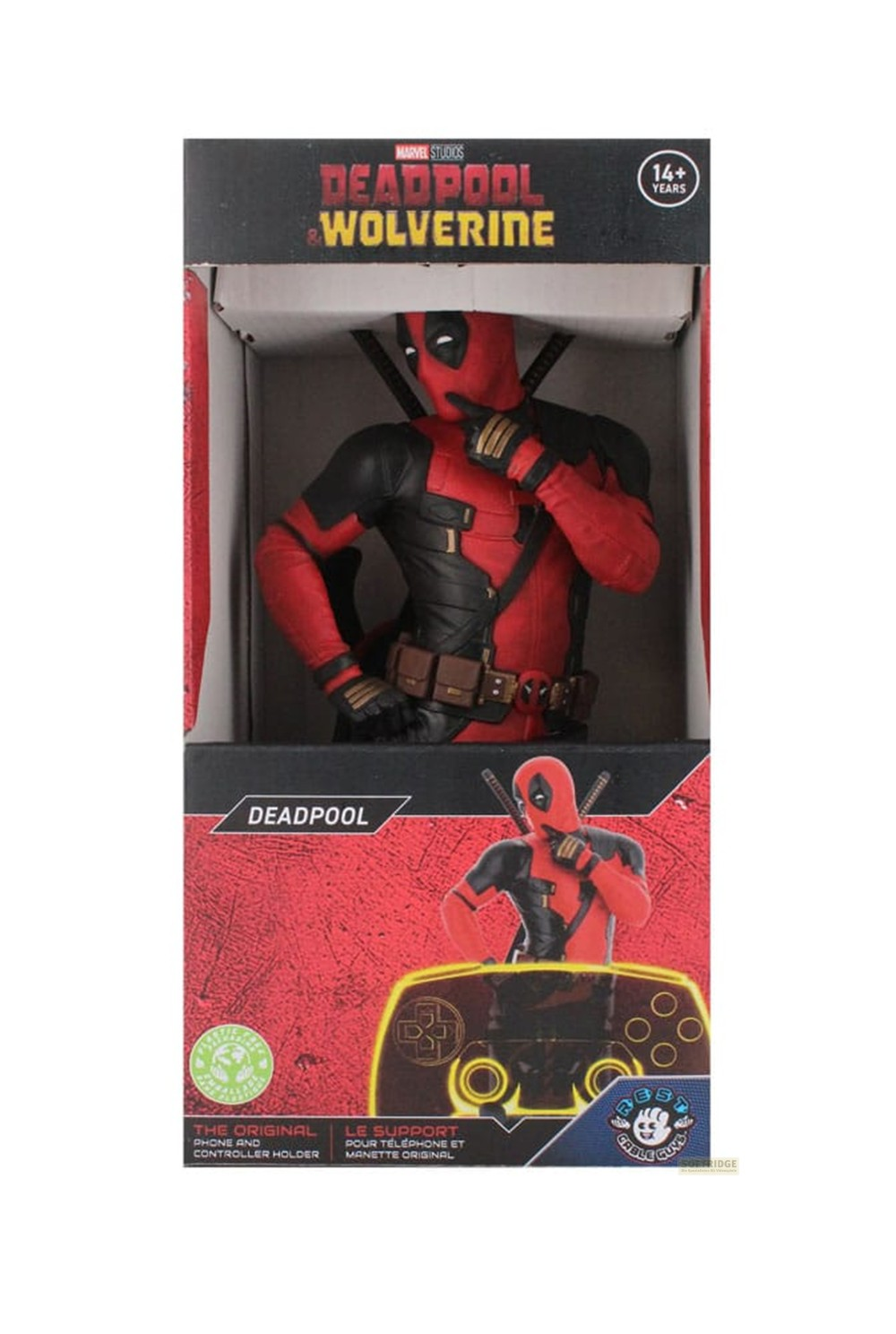 Figura de Deadpool y Wolverine para sostener mandos y teléfonos.