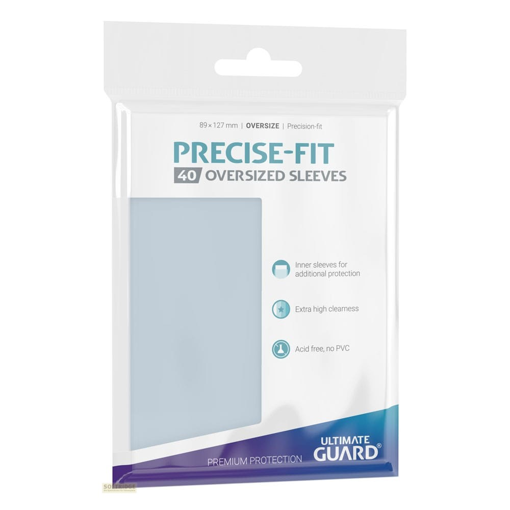 Emballage de Ultimate Guard Precise-Fit Oversized Sleeves contenant 40 protège-cartes.