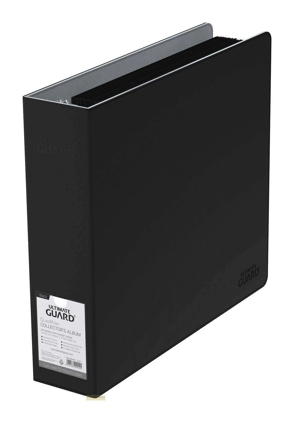 Un classeur noir pour collectionneur Ultimate Guard sur fond blanc.
