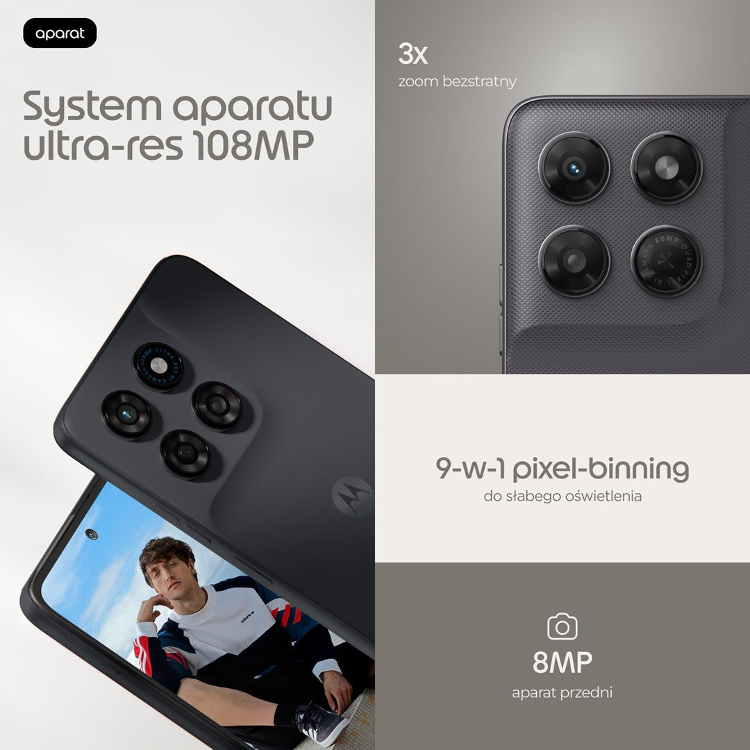 Smartphone con sistema de cámara ultra alta resolución de 108MP y cuatro lentes traseros.