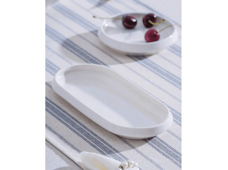 ACAR JEA-07406 Rumi 6 Adet Porselen Oval Kayık 23 cm Sunum Tabağı