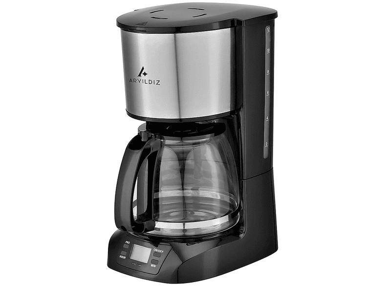 ARYILDIZ 153AR265161 Armony Cam Dijital Filtre Kahve Makinesi Gri