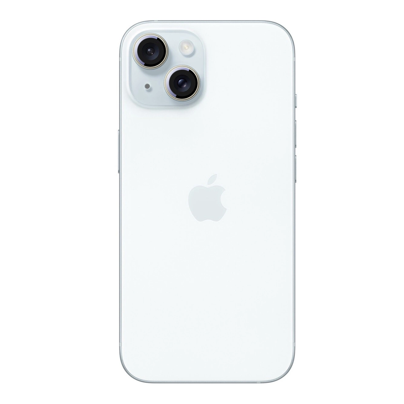 Retro di uno smartphone bianco con due fotocamere disposte verticalmente e il logo Apple.
