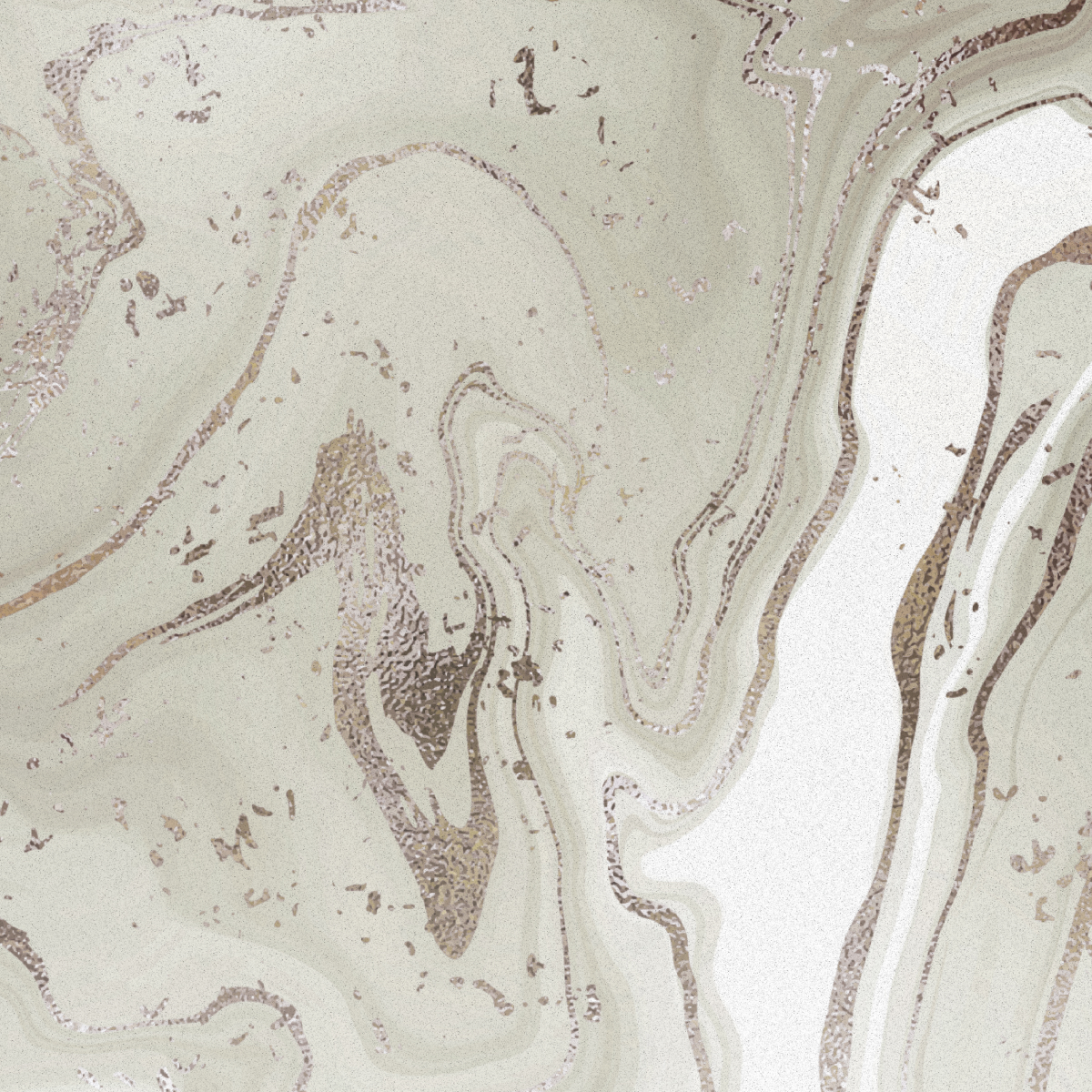 Patrón de mármol abstracto en beige y blanco con vetas brillantes de oro rosa.