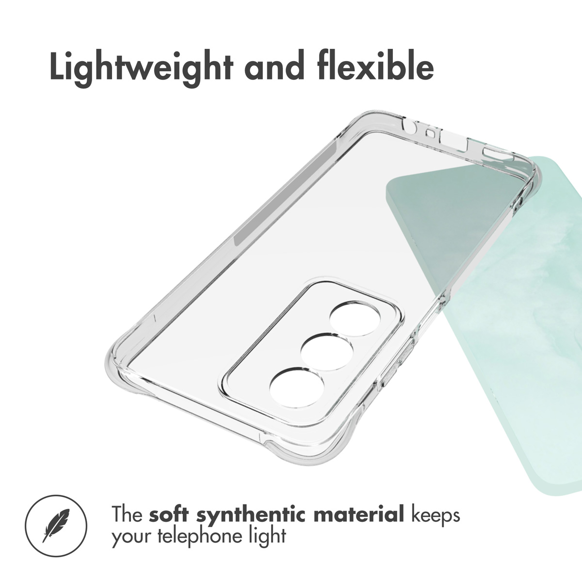 Fundas de teléfono transparentes, ligeras y flexibles con tres aberturas para cámara.