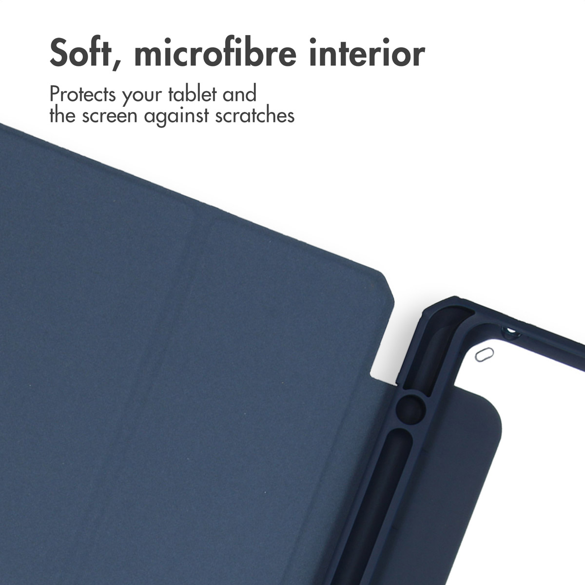 IMOSHION Trifold Hardcase Bookcase geschikt voor Samsung Galaxy Tab A9 Plus Tablethoes 11 inch Donkerblauw
