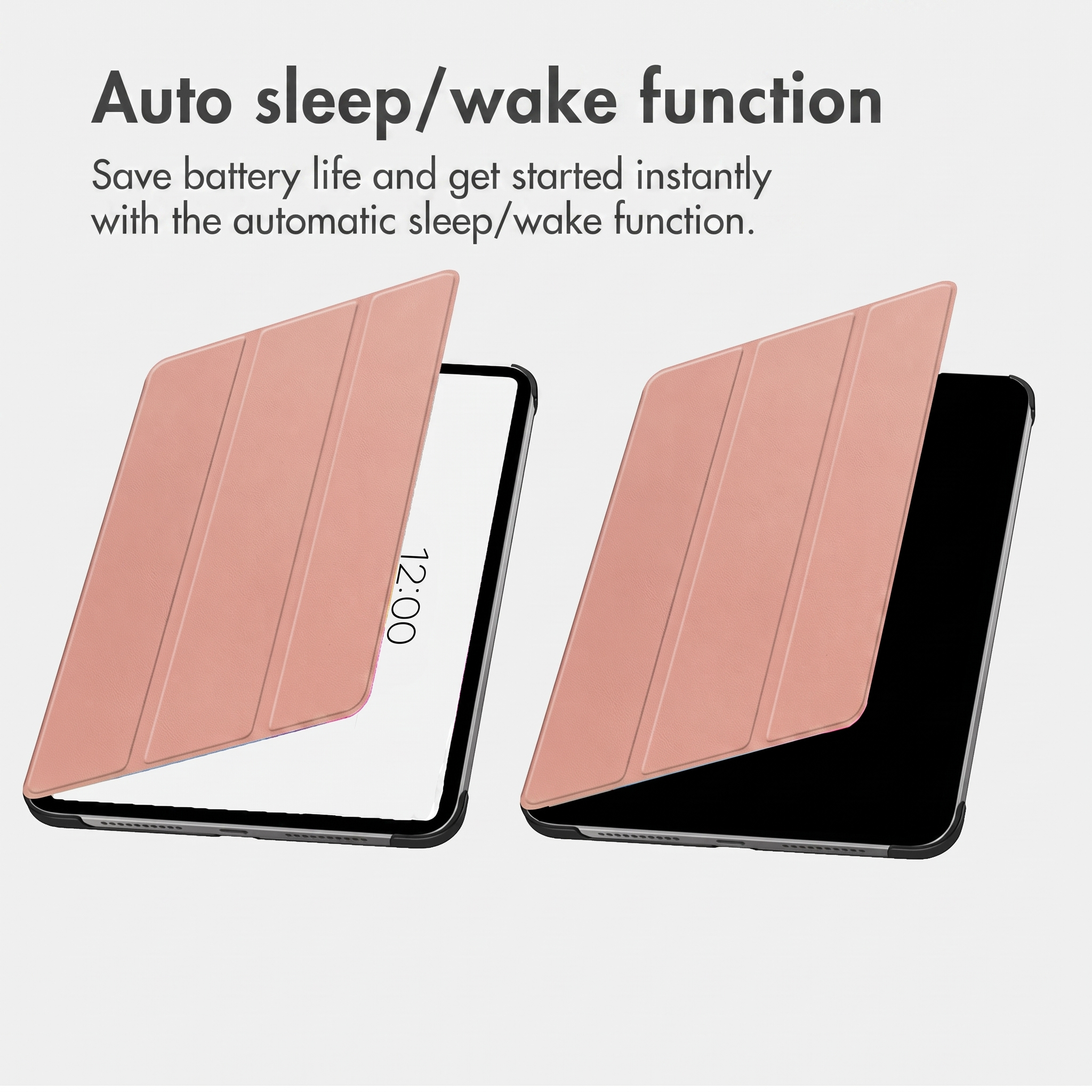 IMOSHION Custodia protettiva Bookcover Trifold Custodia per tablet Copertina per Apple Ecopelle, Oro rosa