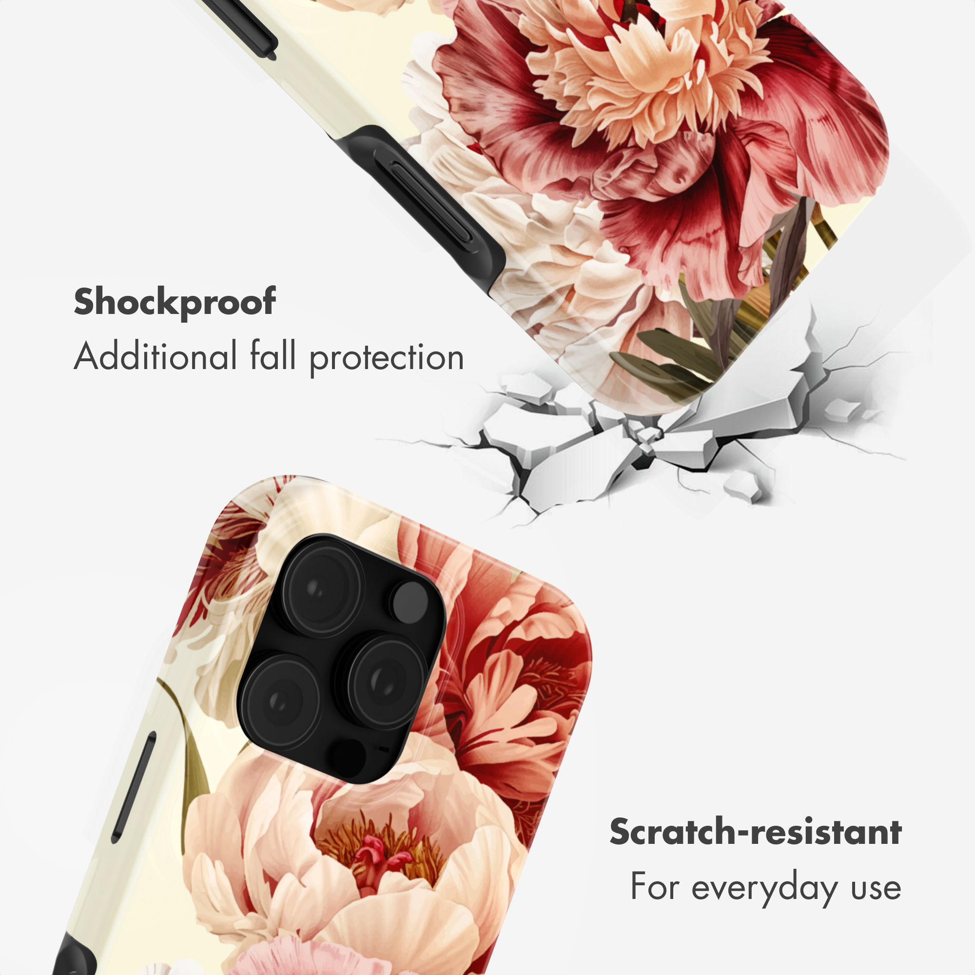 Cover per telefono con motivo floreale, antiurto e antigraffio per uso quotidiano.