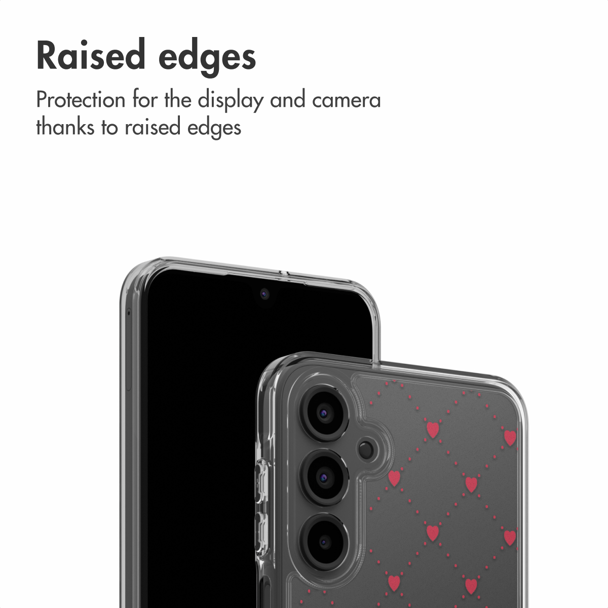I bordi rialzati proteggono lo schermo e la fotocamera di uno smartphone.