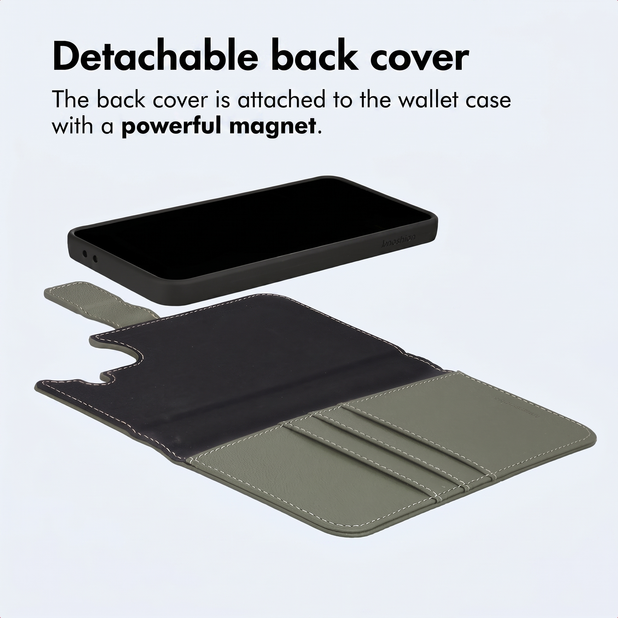 Funda para teléfono con cubierta trasera magnética.