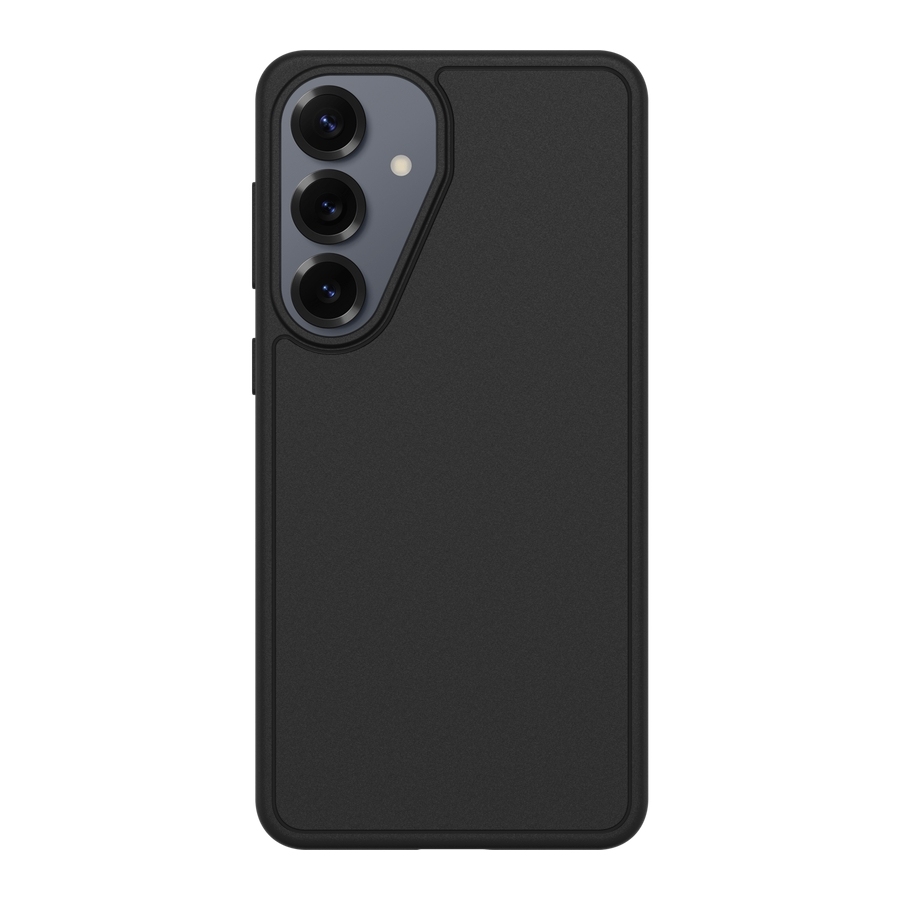 Dos d'un smartphone noir doté d'un triple appareil photo et d'un flash dans une section distincte.