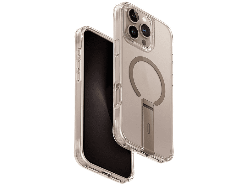 UNIQ iPhone 16 Pro Uyumlu Eleva Standlı Magsafe Kapak Telefon Kılıfı Altın