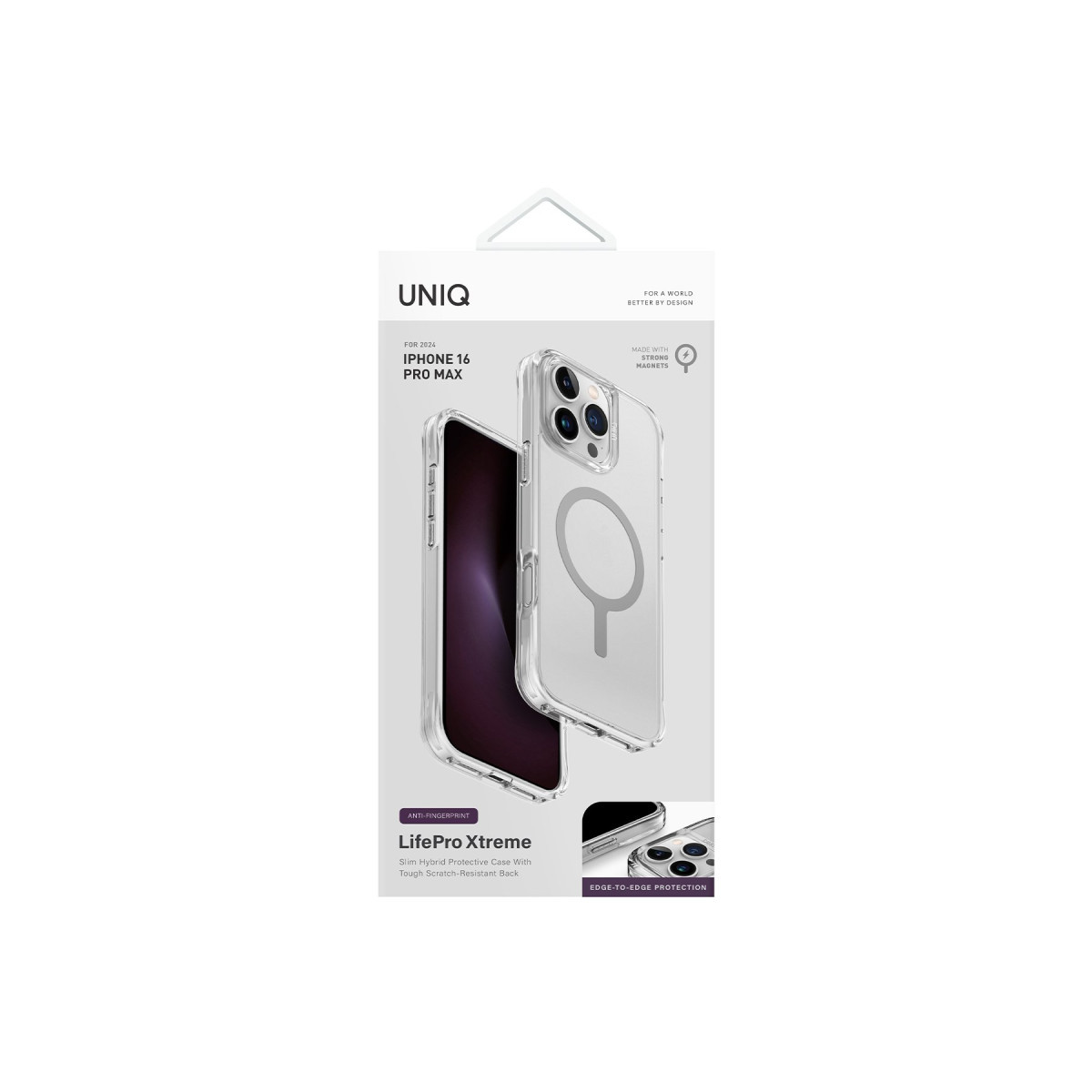 iPhone 16 Pro Max için Uniq LifePro Xtreme İnce Hibrit Koruyucu Kılıf ambalajı.