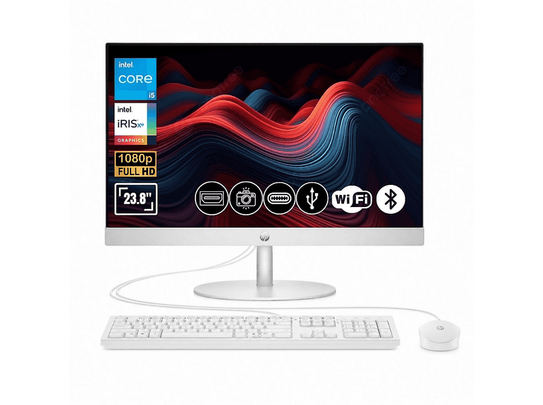 HP ProOne 240 G10 FHD B6JC3ES Intel Core i5-1334U 8 GB 512 GB 23,8 inç FreeDOS All In One Bilgisayar Beyaz