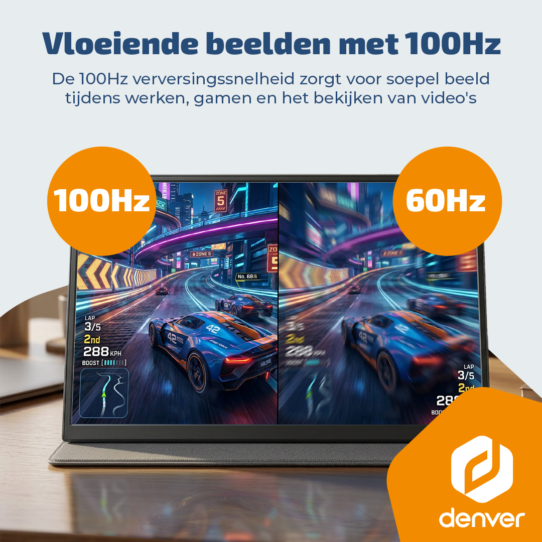 Confronto tra un monitor a 100Hz e 60Hz di frequenza di aggiornamento in un gioco.