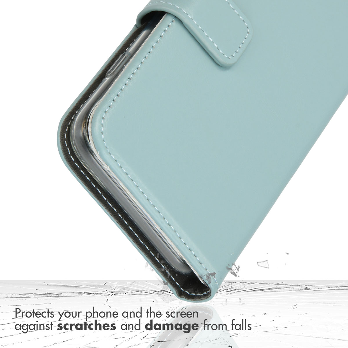 Coque de téléphone bleu clair protège contre les rayures et chutes.