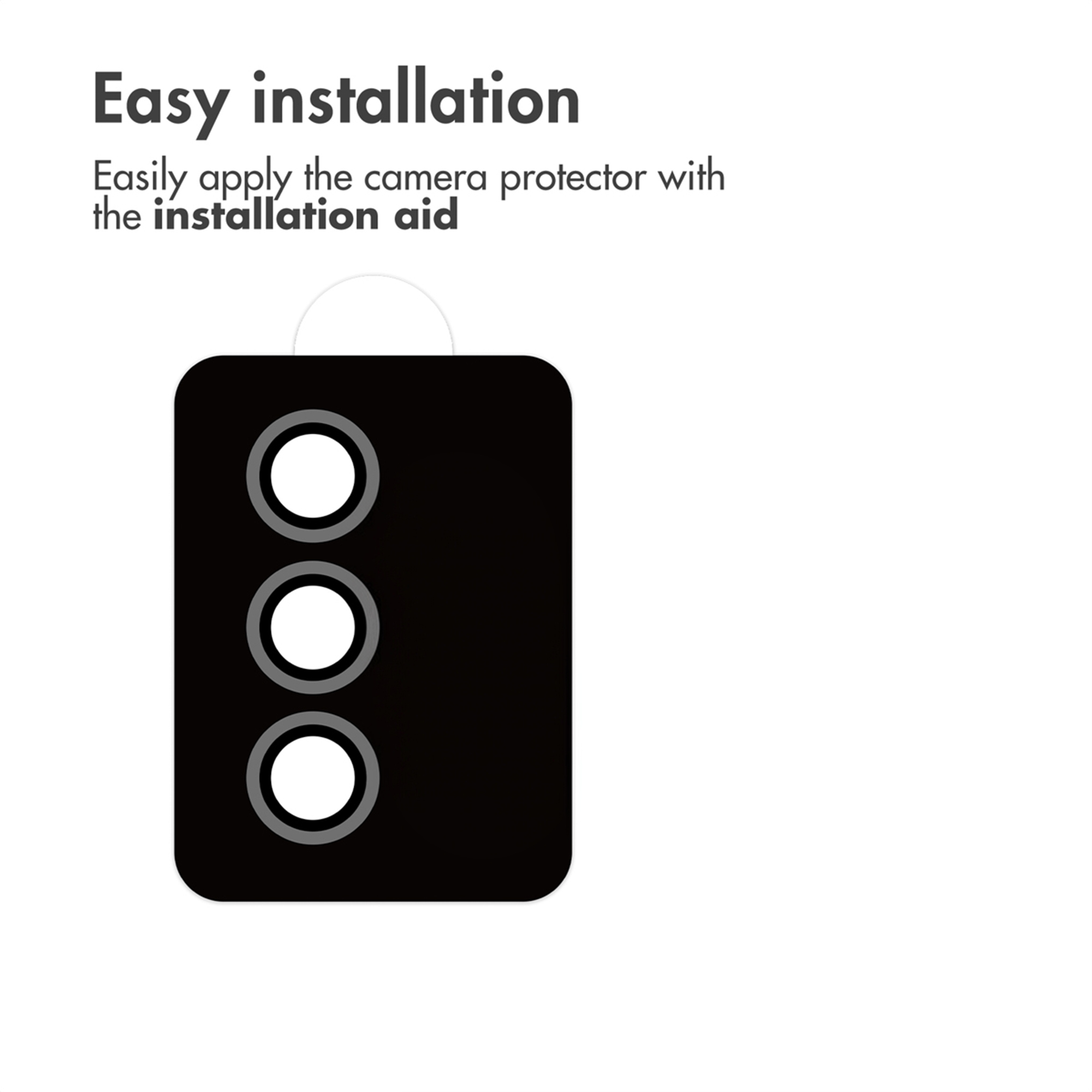 Eenvoudige installatie met een cameraprotector en applicatiehulp.