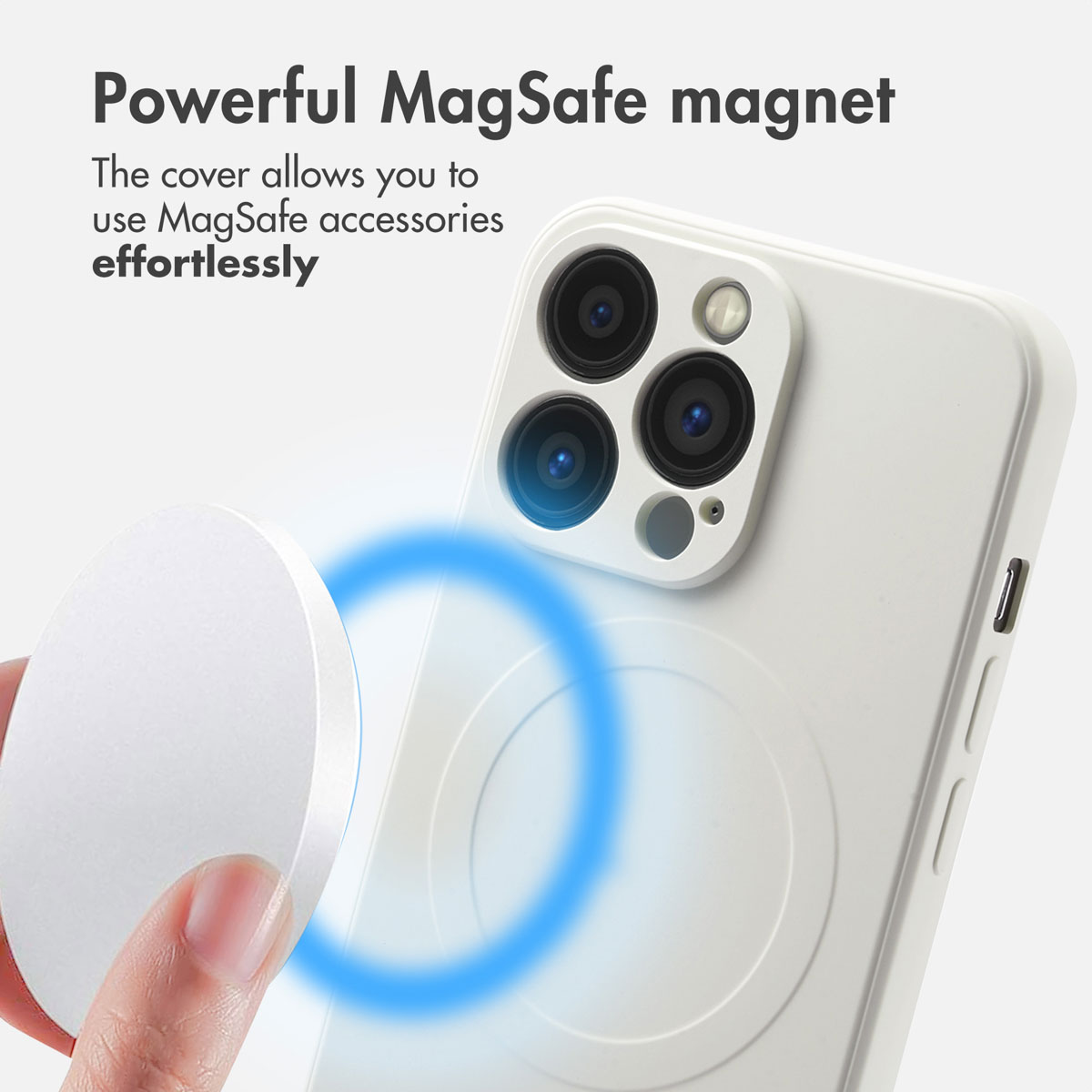 Custodia per telefono con potente magnete MagSafe per attaccare gli accessori.