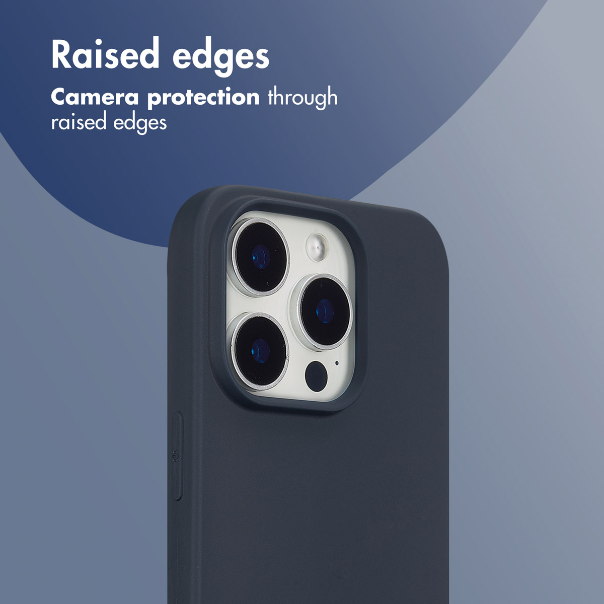 Gros plan sur le module de caméra d'un smartphone avec des bords surélevés.