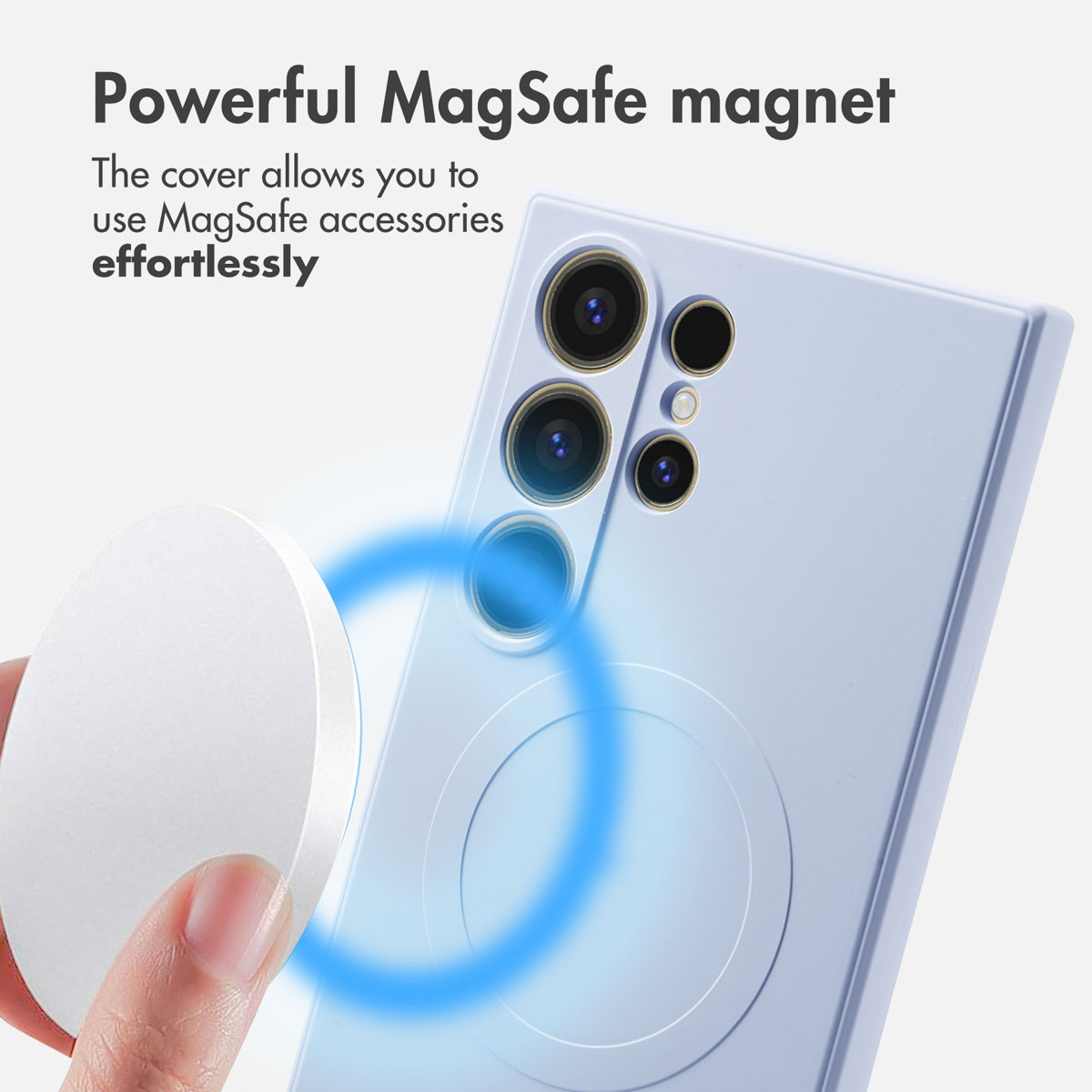 Coque de téléphone avec aimant MagSafe puissant pour accessoires faciles.