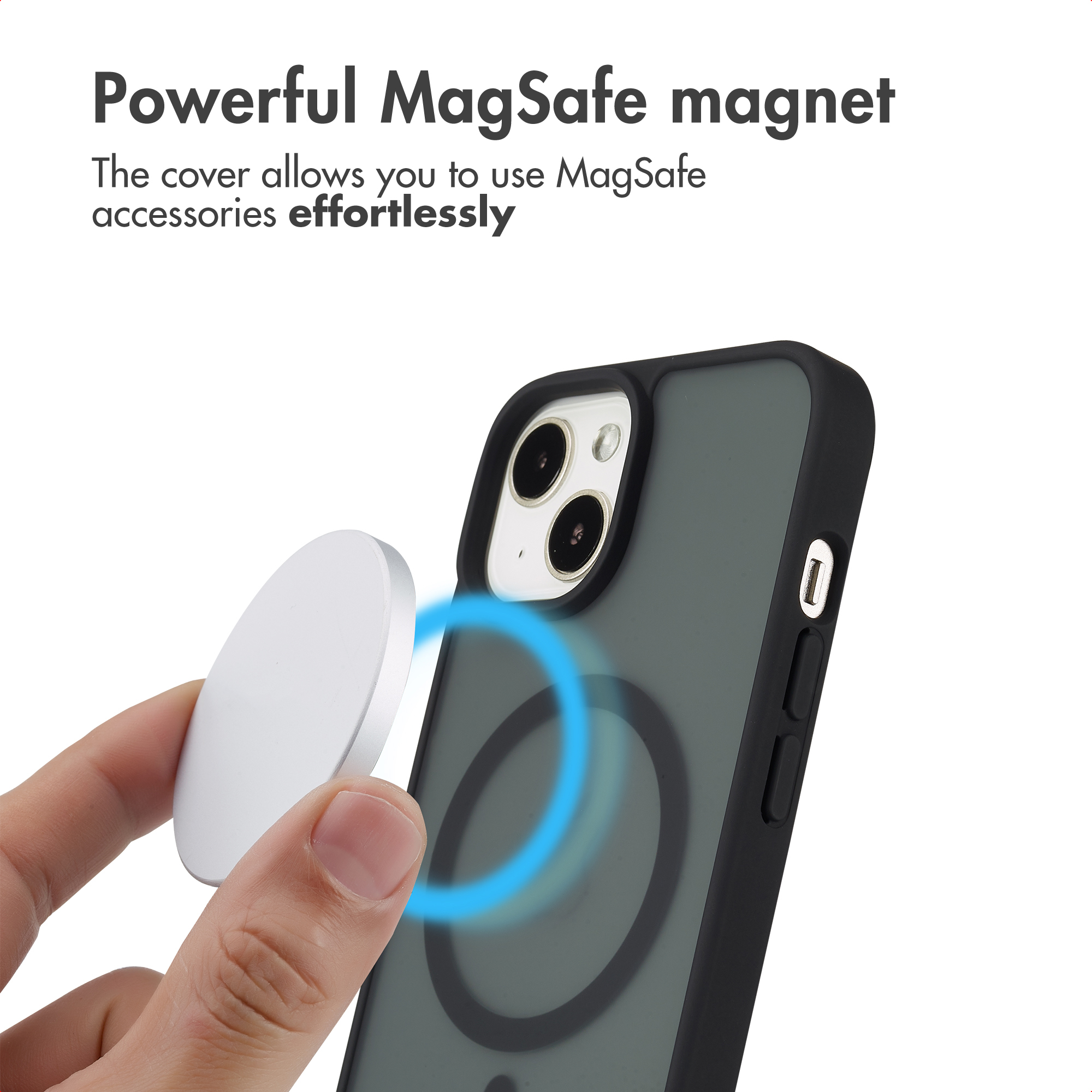 Cover per telefono con anello magnetico MagSafe e piastra metallica.