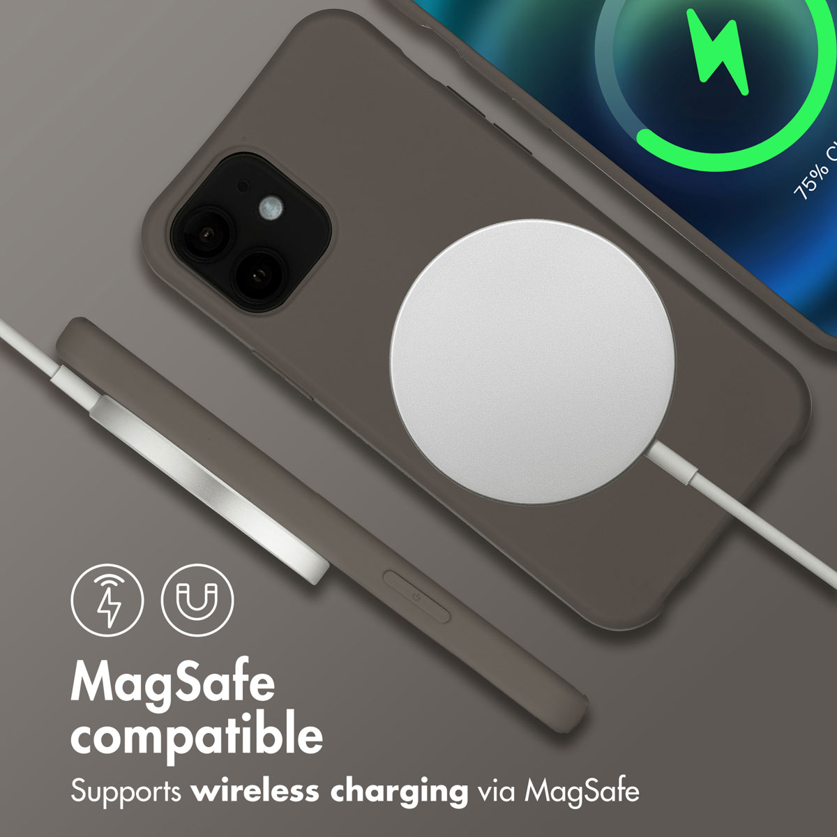 Custodia per telefono compatibile MagSafe con caricabatterie.