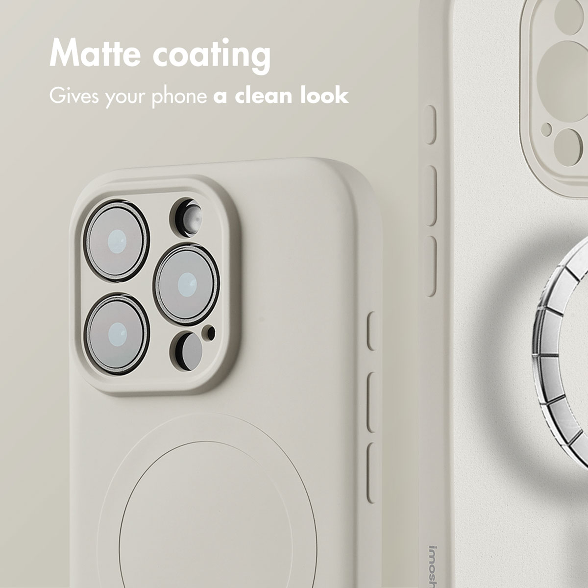 Coque de téléphone mate claire avec découpe pour appareil photo et texte Matte coating.