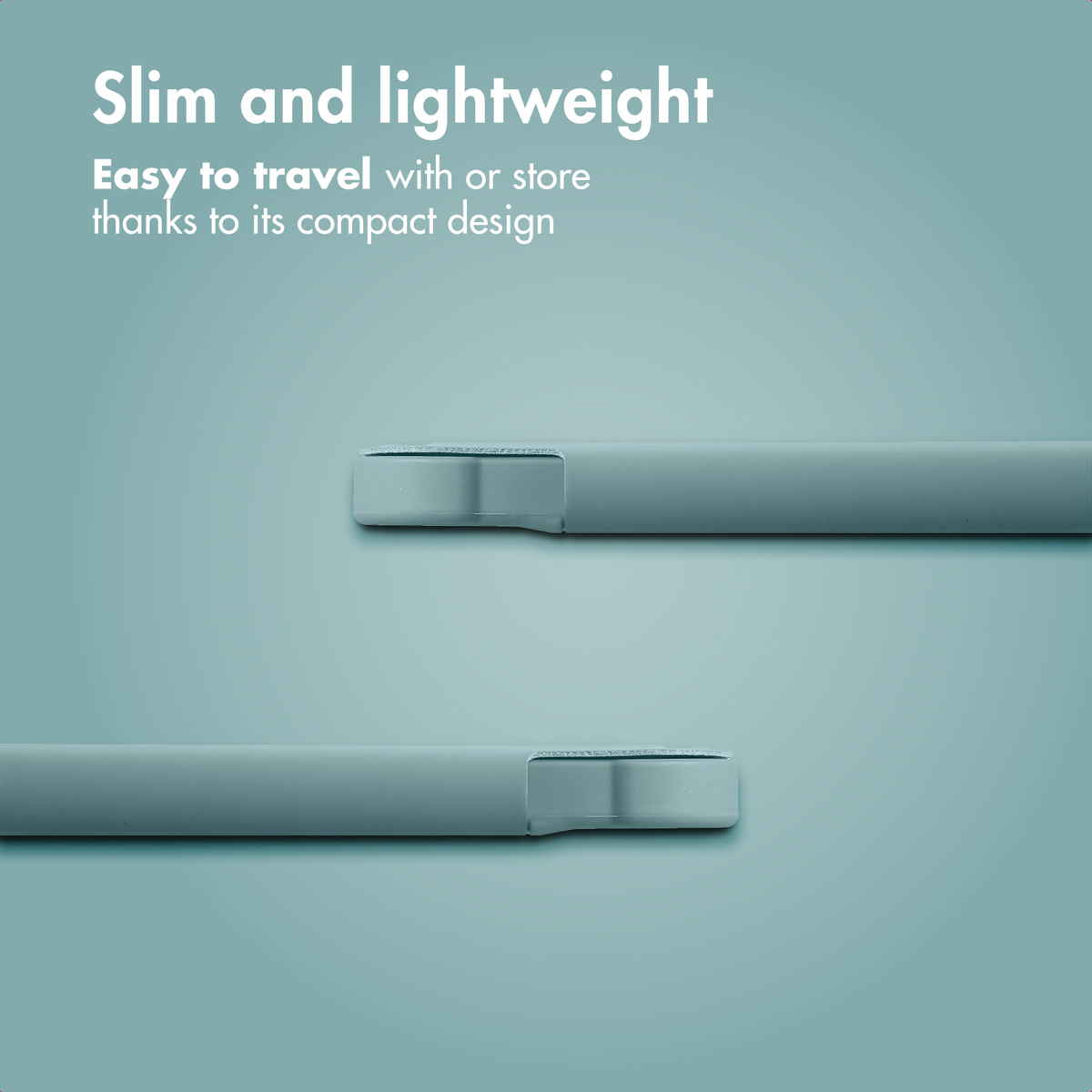 Slank en lichtgewicht turquoise ontwerp, ideaal for reizen en eenvoudig opbergen.