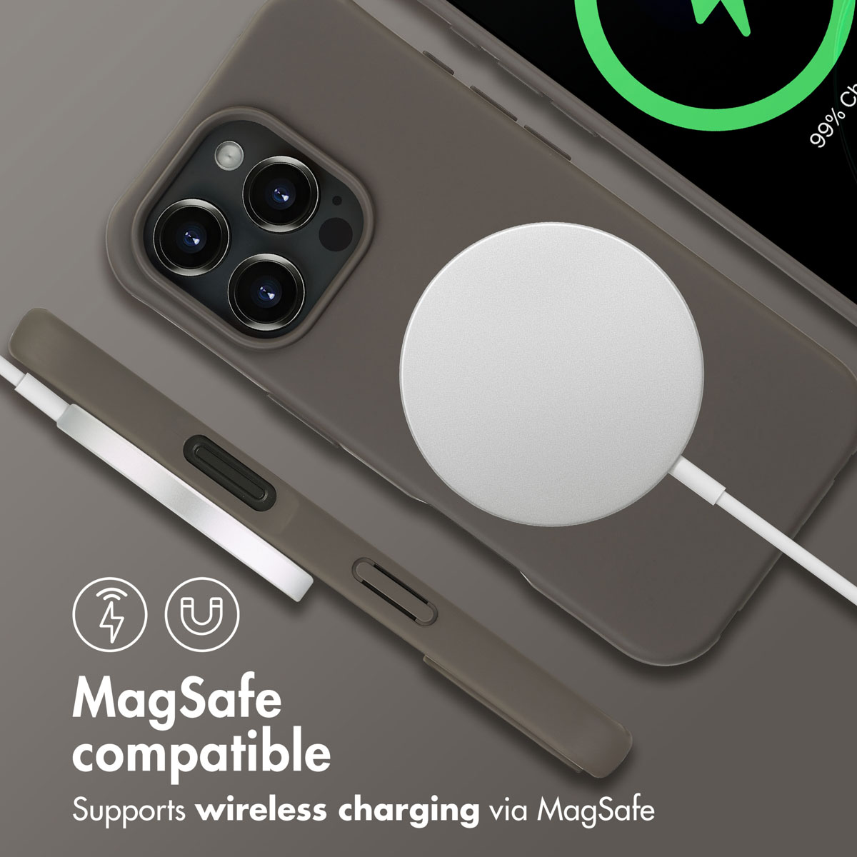 Custodia per telefono compatibile MagSafe con caricatore wireless.