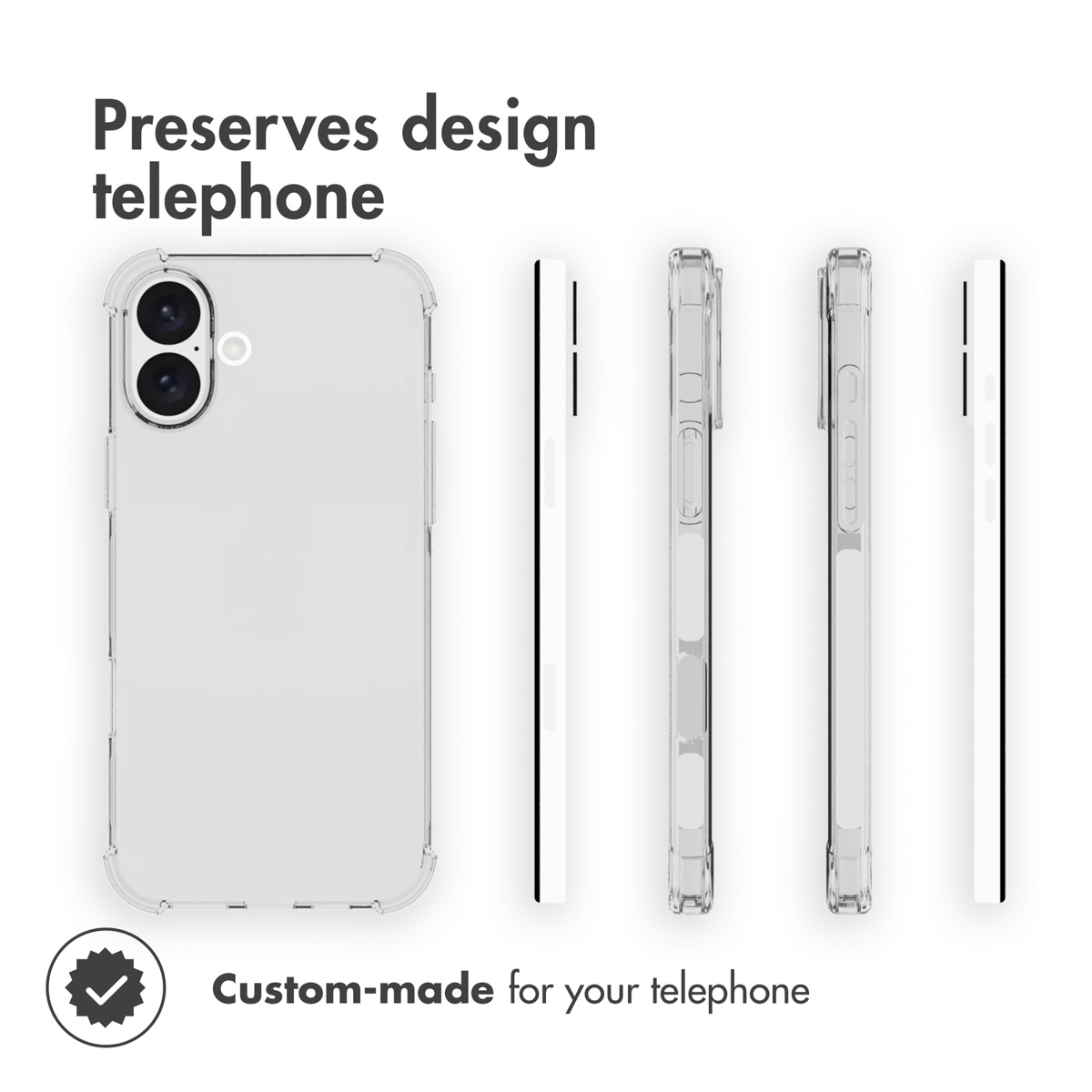 Coque de t éléphone transparente qui préserve le design et est sur mesure.