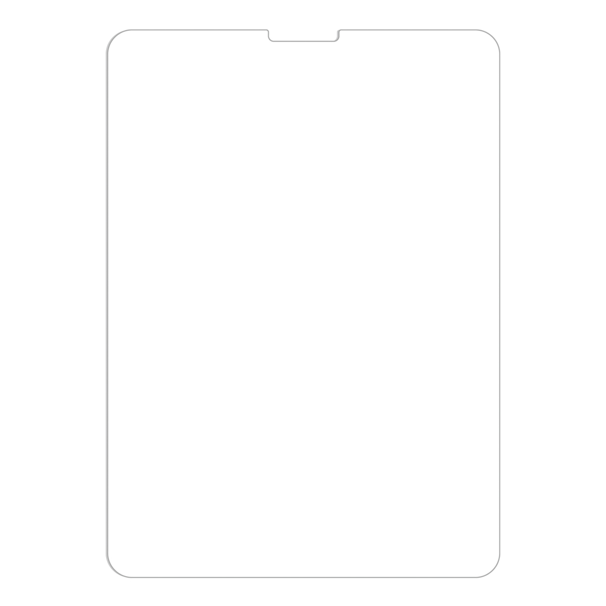 Przezroczysta folia ochronna na ekran tabletu z wycięciem u góry.