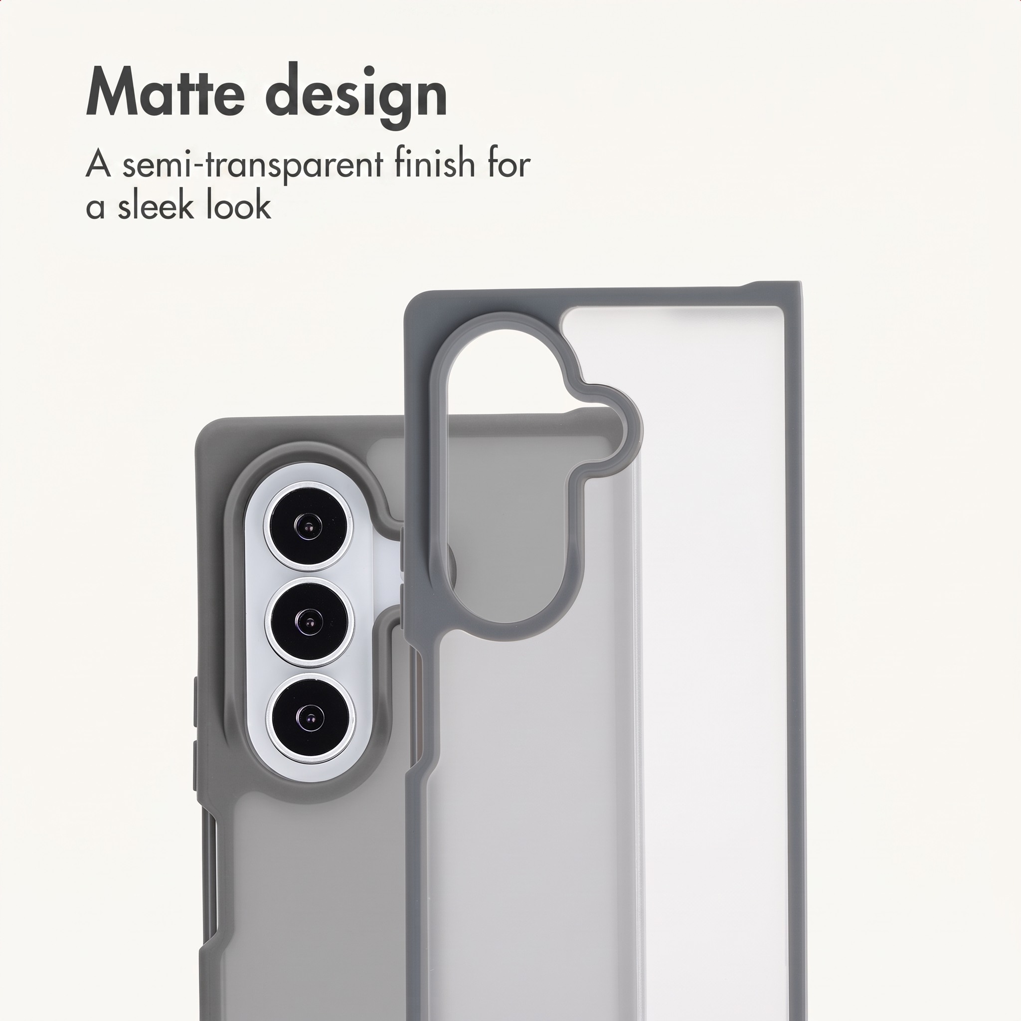 Mattes Design mit einem halbtransparenten Finish für einen eleganten Look.