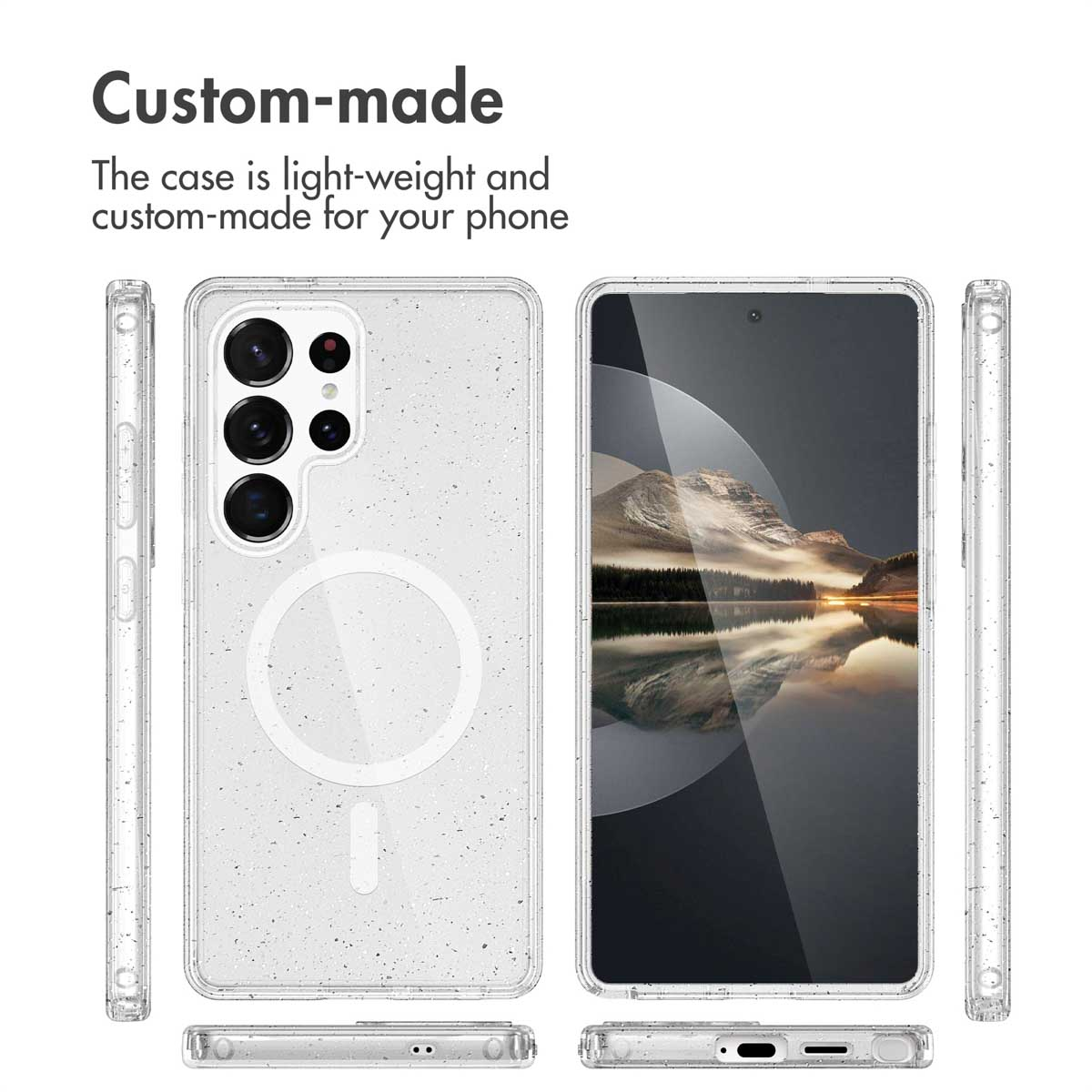 Coque de protection légère et sur mesure pour smartphone avec appareil photo et anneau MagSafe.