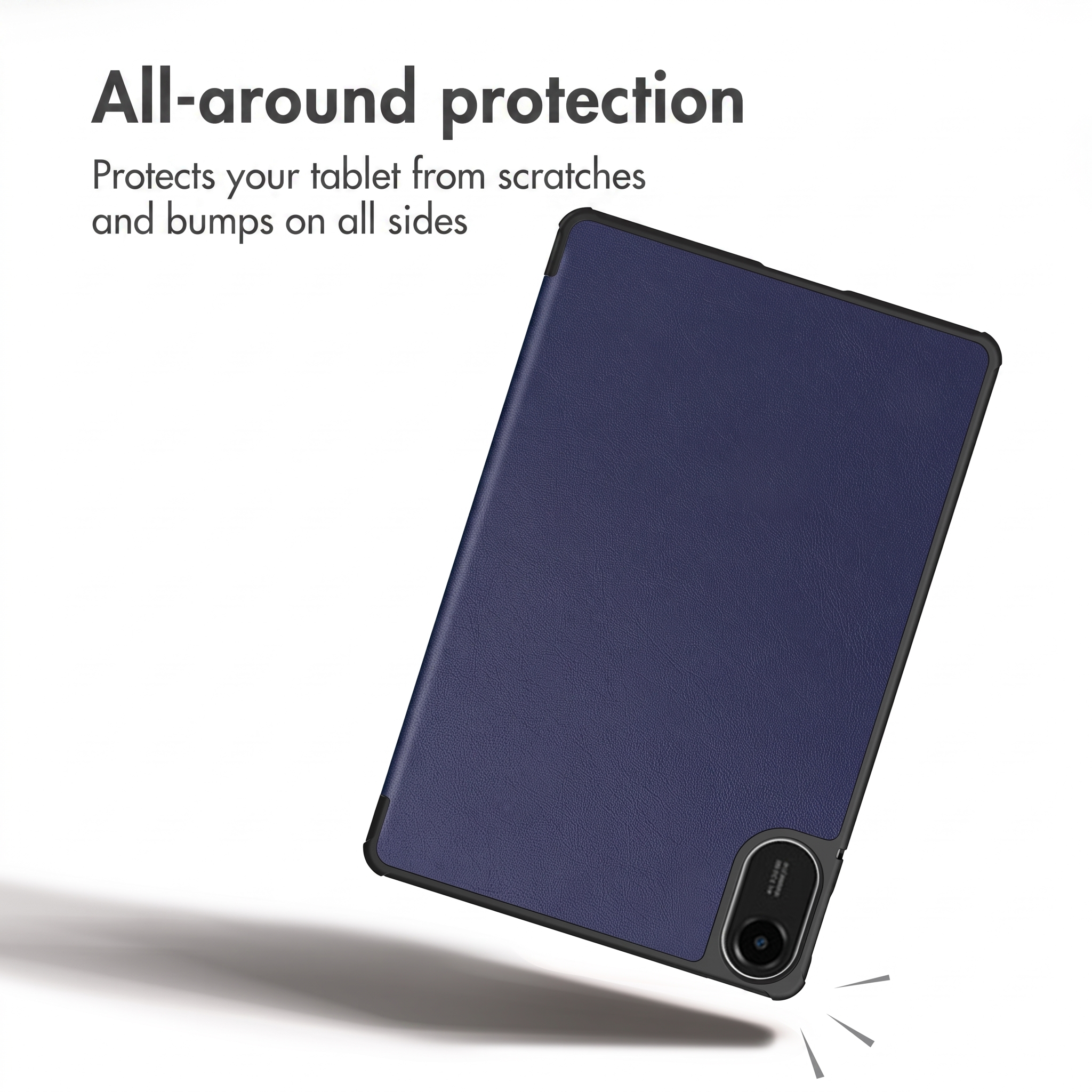 Dark blue tablet case offering all-around protection.