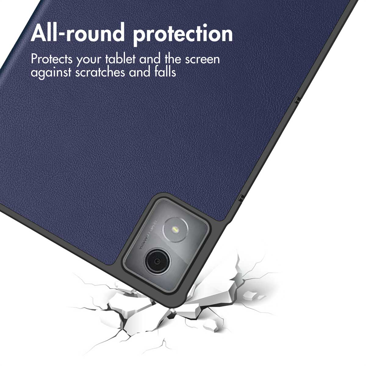IMOSHION Custodia Protettiva Trifold Bookcover Custodia per tablet Copertina per Lenovo Ecopelle, Blu scuro