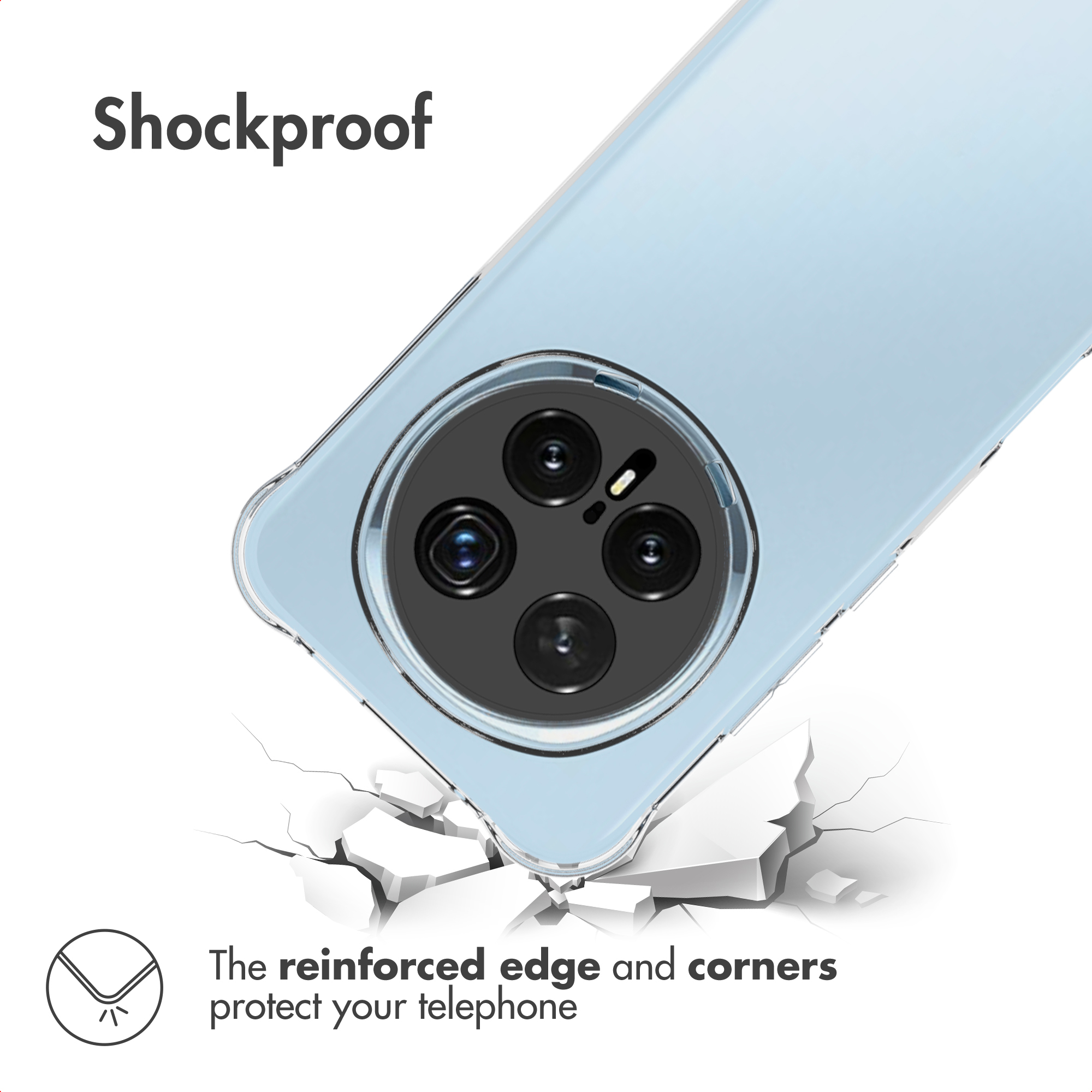 Una funda para teléfono con esquinas reforzadas protege contra golpes.
