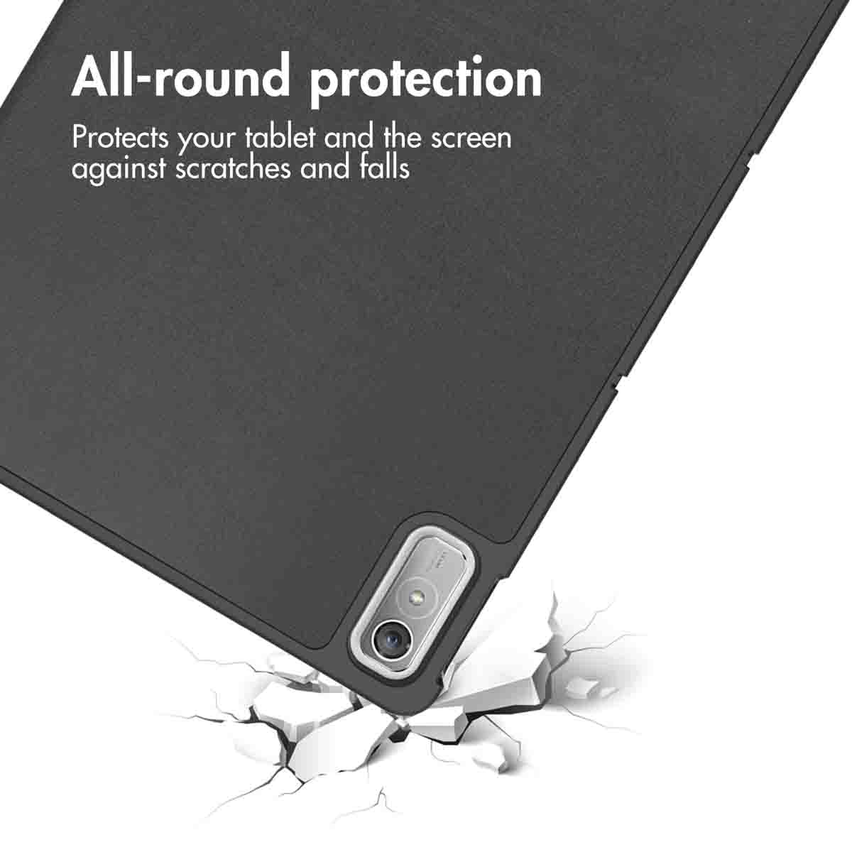 All-round protection for tablets against scratches and falls, shown with a grey case.