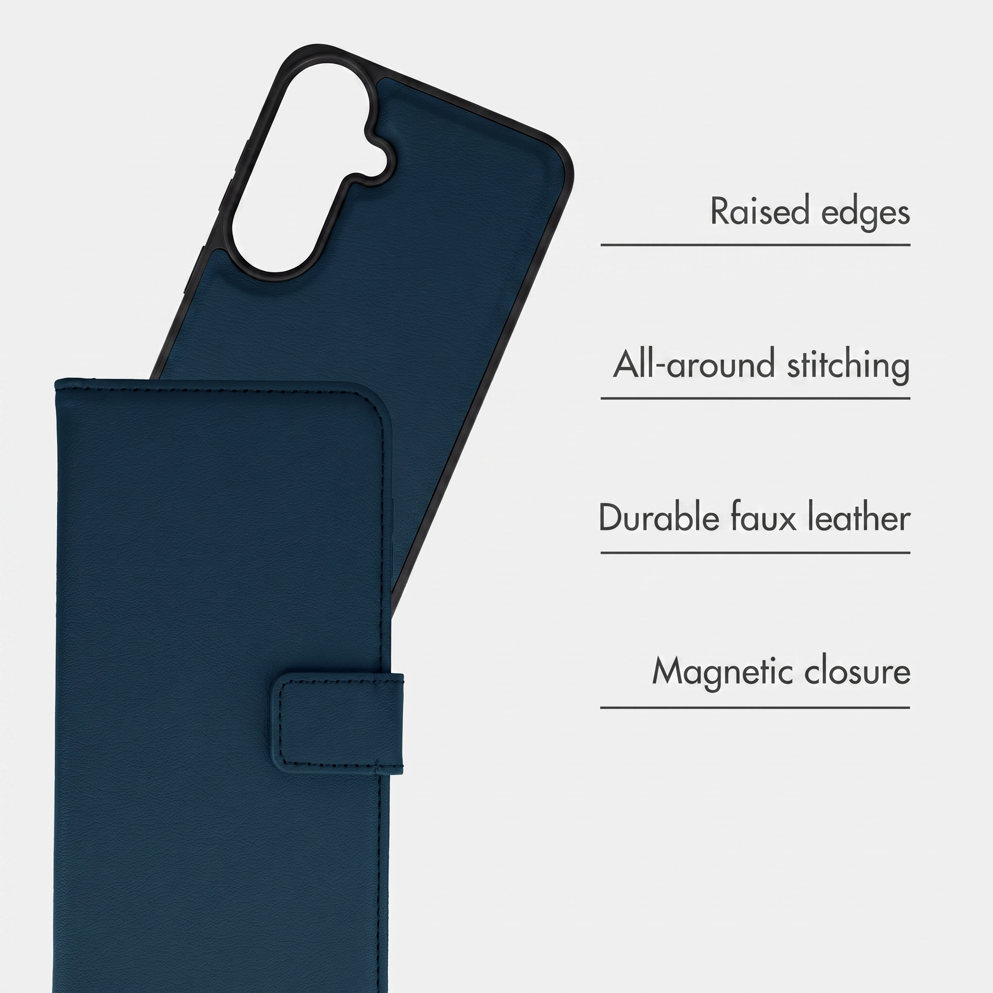 IMOSHION imoshion Étui portefeuille luxe 2-en-1 amovible pour Samsung Galaxy S26 FE - Bleu, Couvre-livre, Samsung, Samsung Galaxy S26 FE, Bleu
